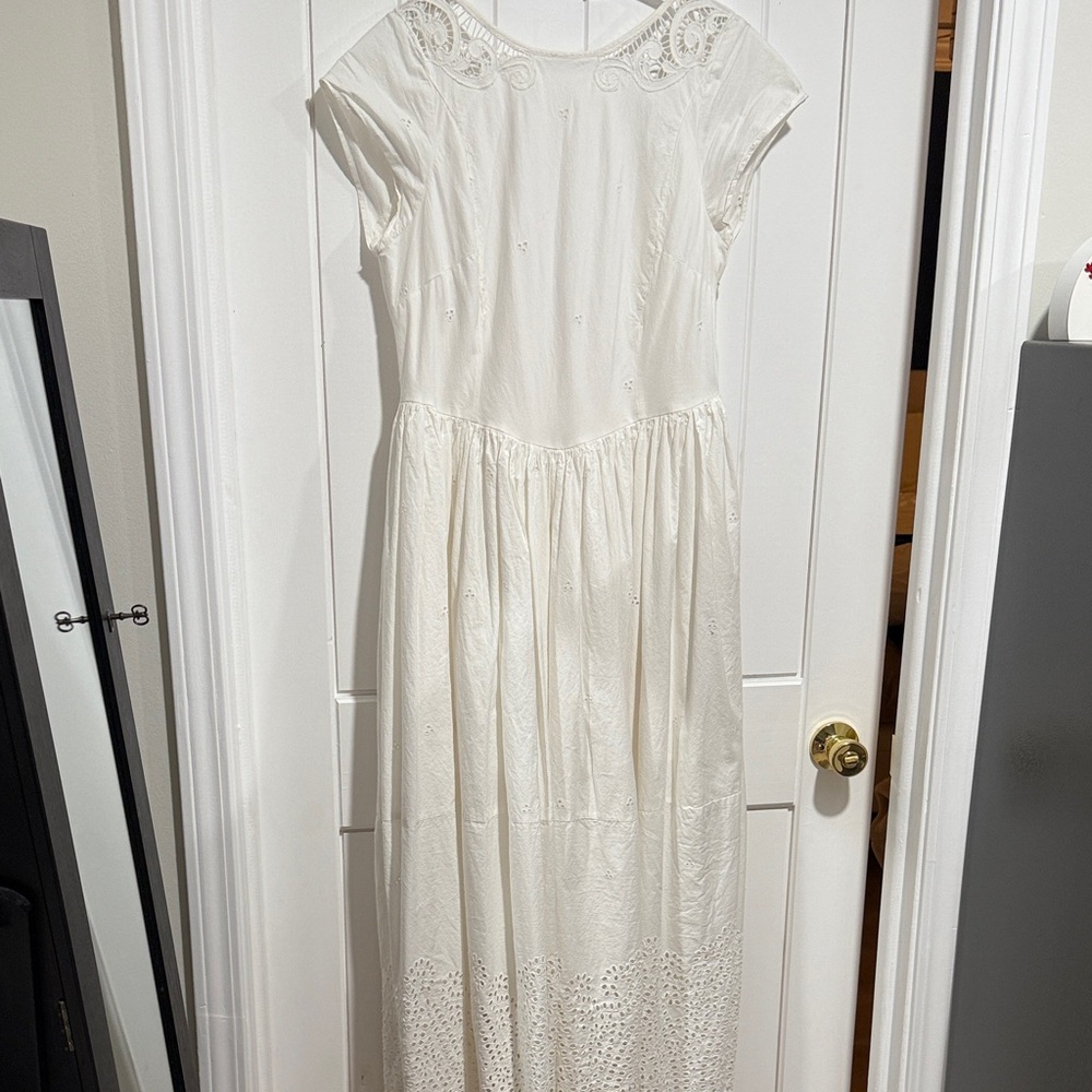 Free people White Maxi Dress with Lace Details